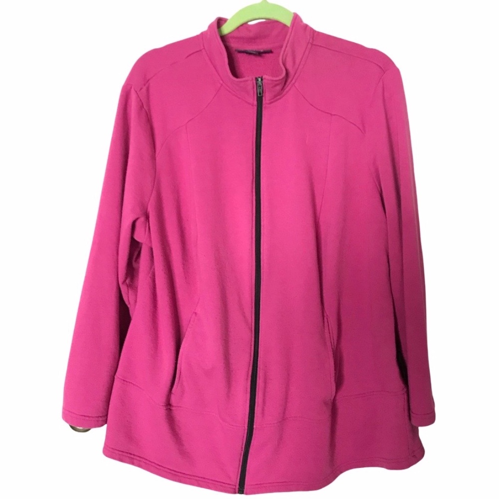 Roaman's Pink 1X 22/24 Sweatshirt Jacket w/ Zipper